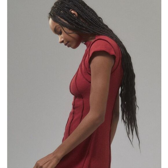 - NWT Burgundy seamed a line mini dress size M - Picture 4 of 10